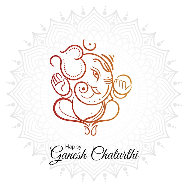 Vector design for ganesh chaturthi concept vinayak ganpati bappa morya indian festival