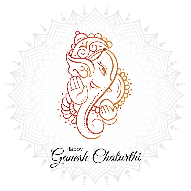 Vector Design for Ganesh Chaturthi Concept Vinayak Ganpati Bappa Morya Indian Festival