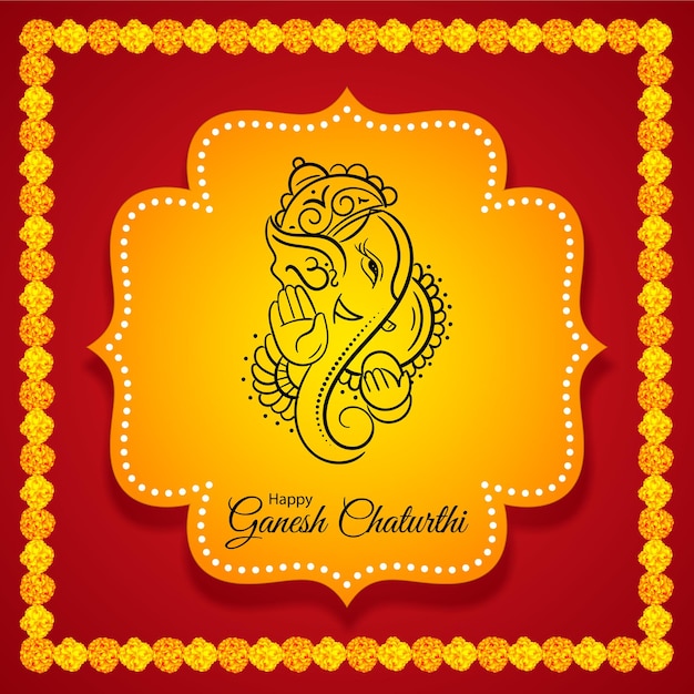 Vector design for ganesh chaturthi concept vinayak ganpati bappa morya indian festival