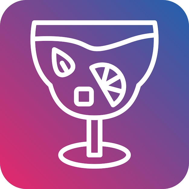 Vector Design Gin Tonic Icon Stijl