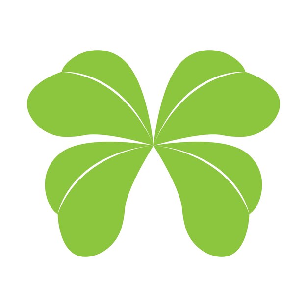 Vector design of green clover leaf logoluck icon flat design illustrationvector