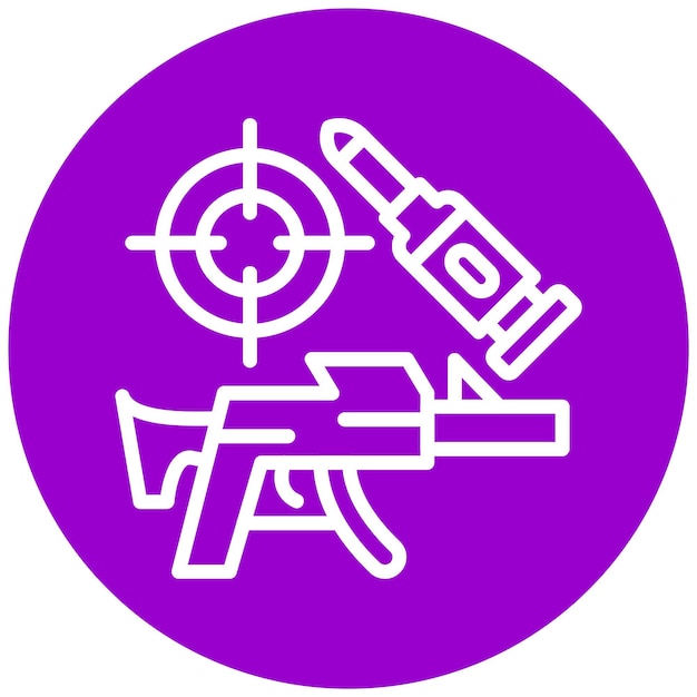 Vettore stile dell'icona della pistola a disegno vettoriale
