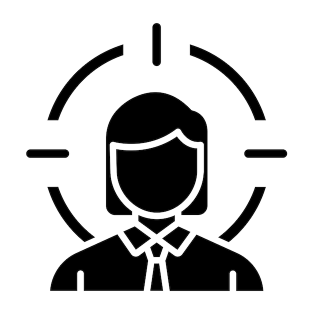 Vector Design Head Hunter Vrouwelijke Icon Stijl