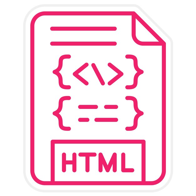 Vector Design HTML File Icon Style