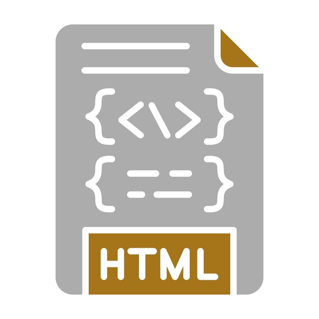 Vector Design HTML File Icon Style