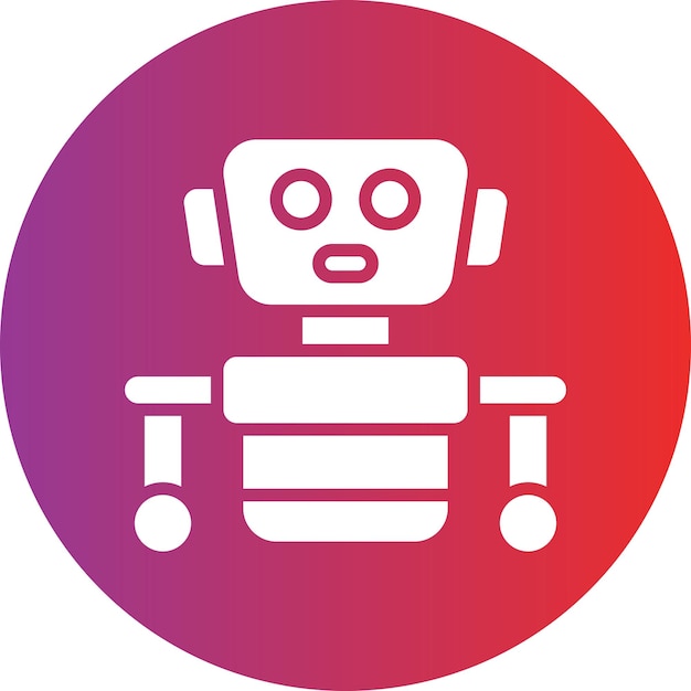 Vector Design Humanoid Robot Icon Stijl