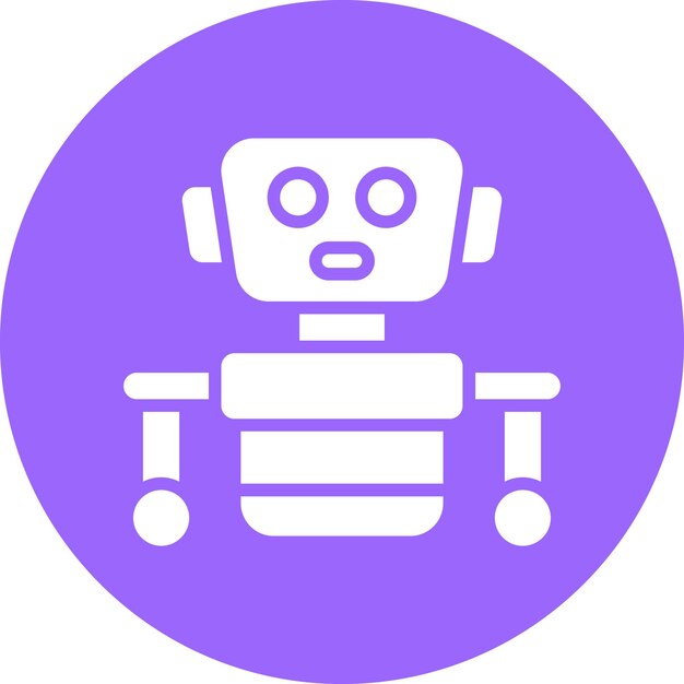 Vector Design Humanoid Robot Icon Stijl