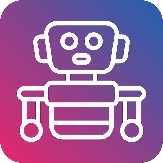 Vector Design Humanoid Robot Icon Stijl