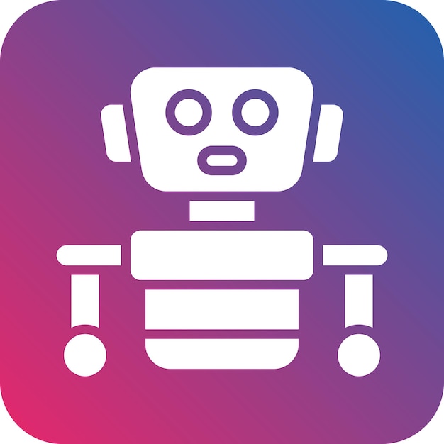Vector Design Humanoid Robot Icon Stijl