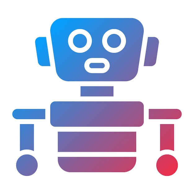 Vector Design Humanoid Robot Icon Stijl