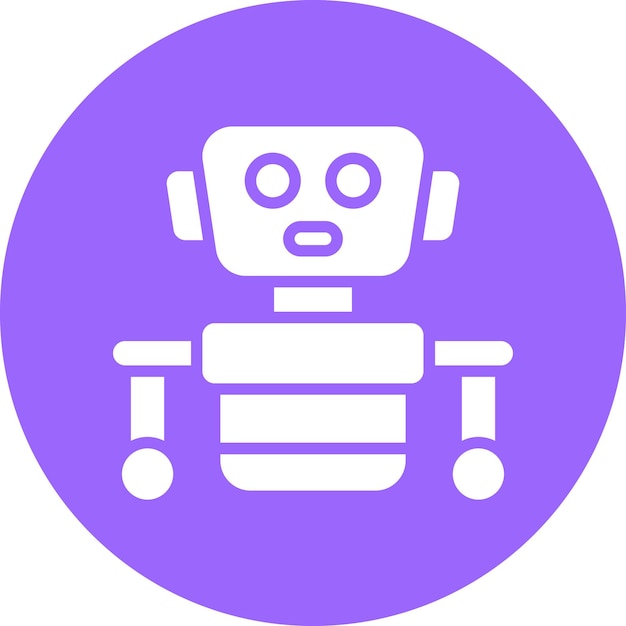 Vector Design Humanoid Robot Icon Style