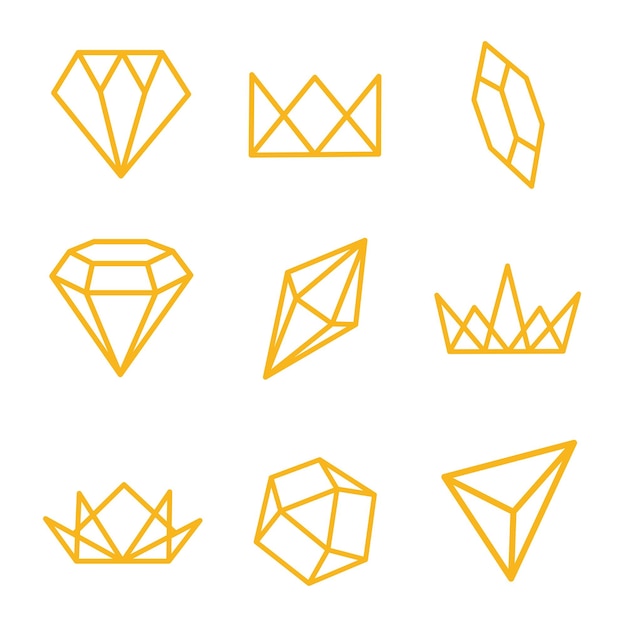 vector design icon set of symbool vorm gem