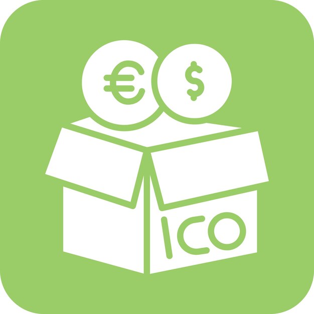 Vector design initial coin offering icon style