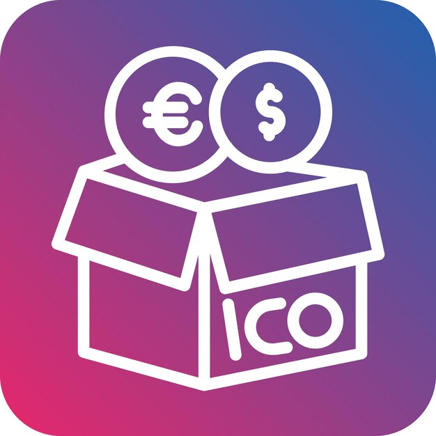 Vector design initial coin offering icon style