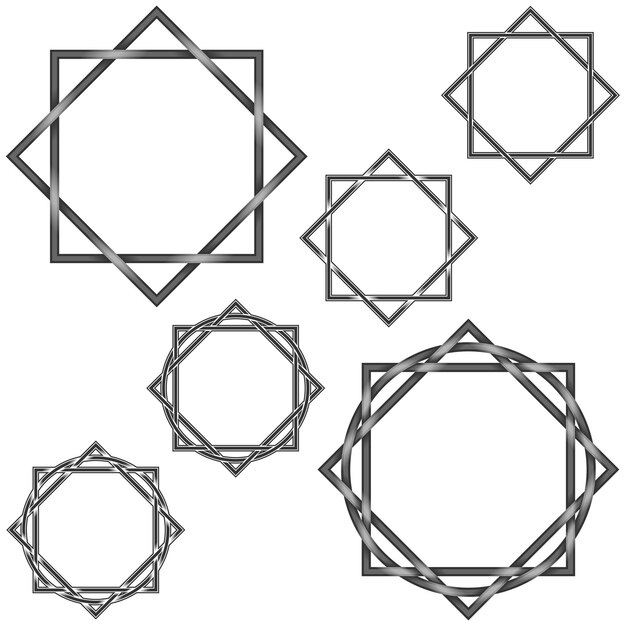 Vector vector design of intertwined octagonal stars