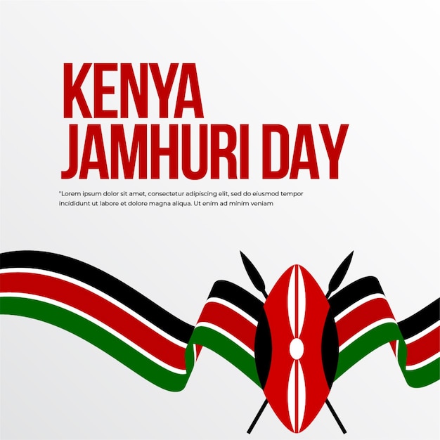 Vector design jamhuri day kenya with flag