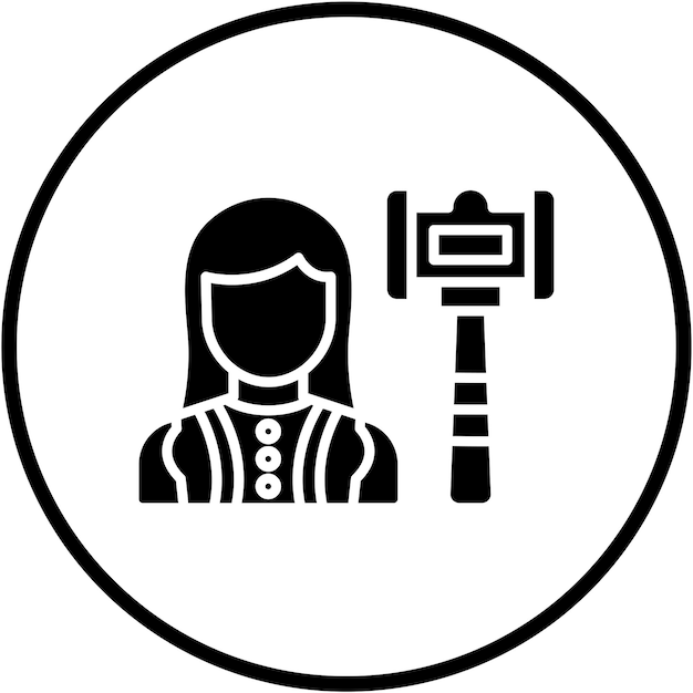 Vector Design Judge Vrouwelijke Icon Style