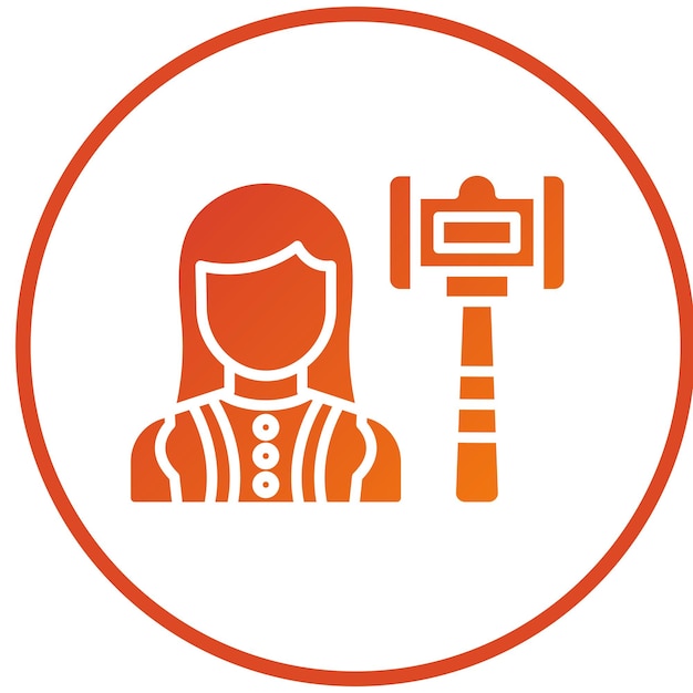 Vector Design Judge Vrouwelijke Icon Style