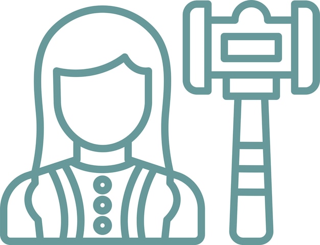 Vector Design Judge Vrouwelijke Icon Style
