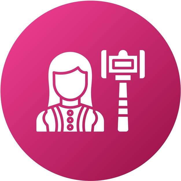 Vector Design Judge Vrouwelijke Icon Style