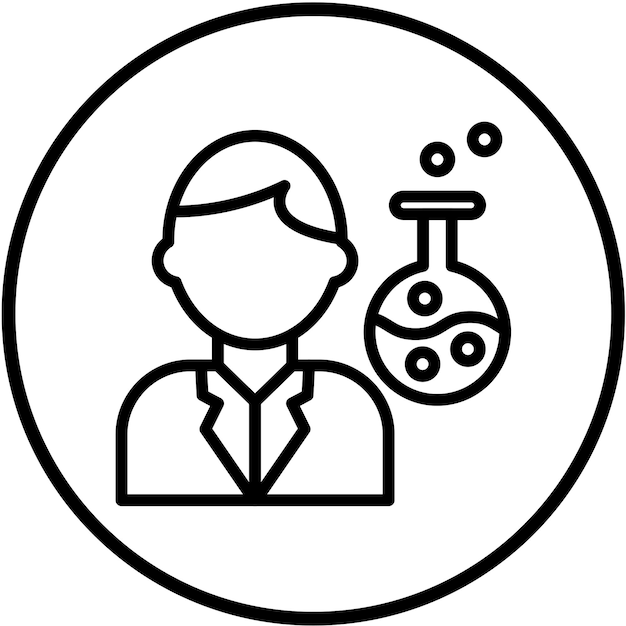 Vector Design Laboratorium Technicus Icon Stijl