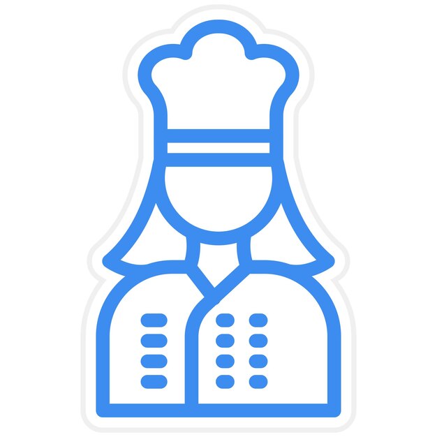 Vector Design Lady Chef Icon Stijl