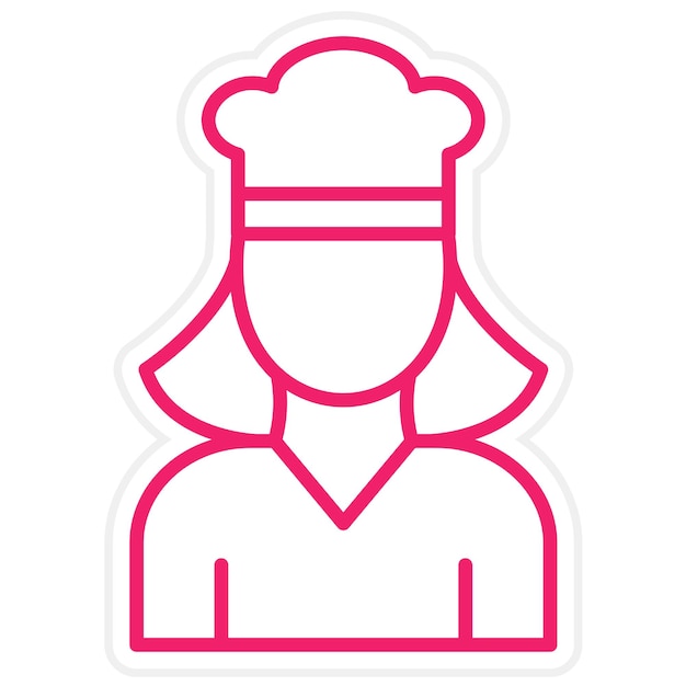 Vector Design Lady Chef Icon Stijl
