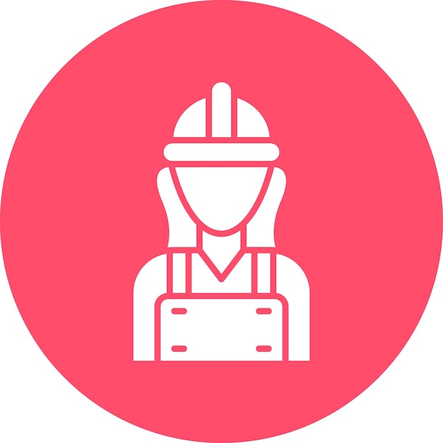 Vector Design Lady Worker Icon Style