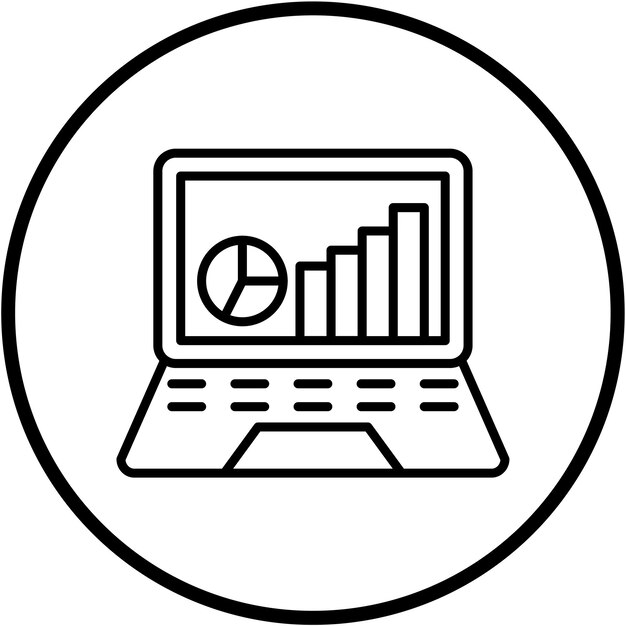 Vector Design Laptop Presentatie Icon Stijl