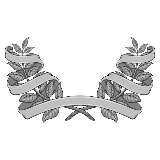 Vector design of laurel wreath with ribbon