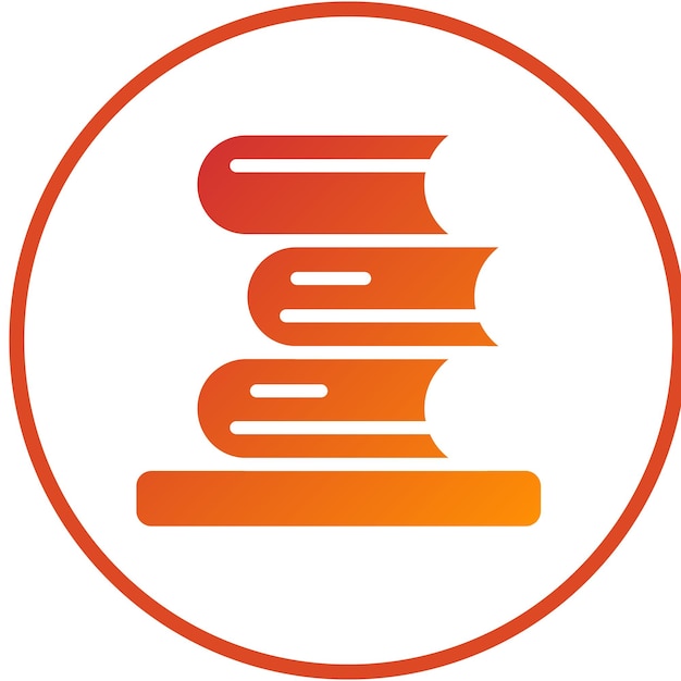 Vector Design Library Boek Icon Stijl