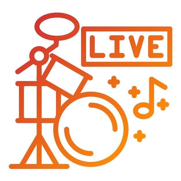 Vector vector design live band icon stijl