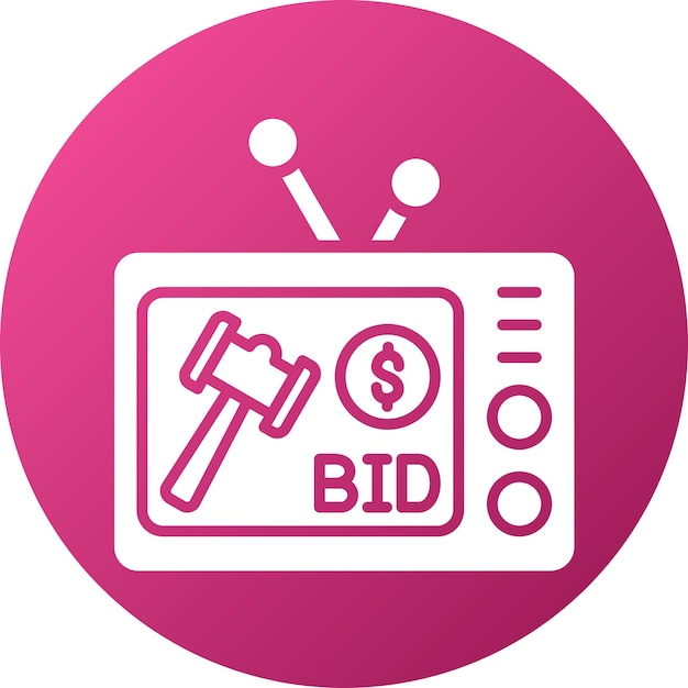 Vettore vector design live bidding icon stile