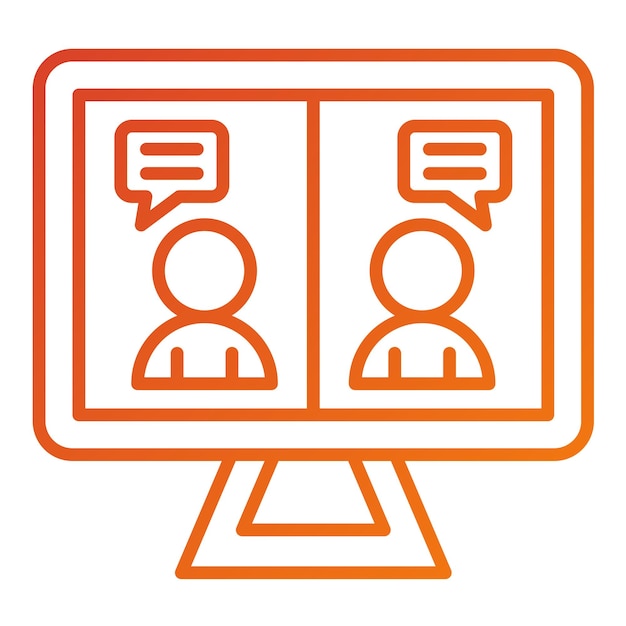 Vector Design Live Interview Icon Stijl