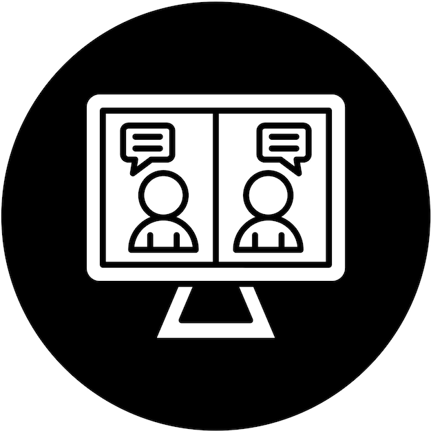 Vector Design Live Interview Icon Stijl