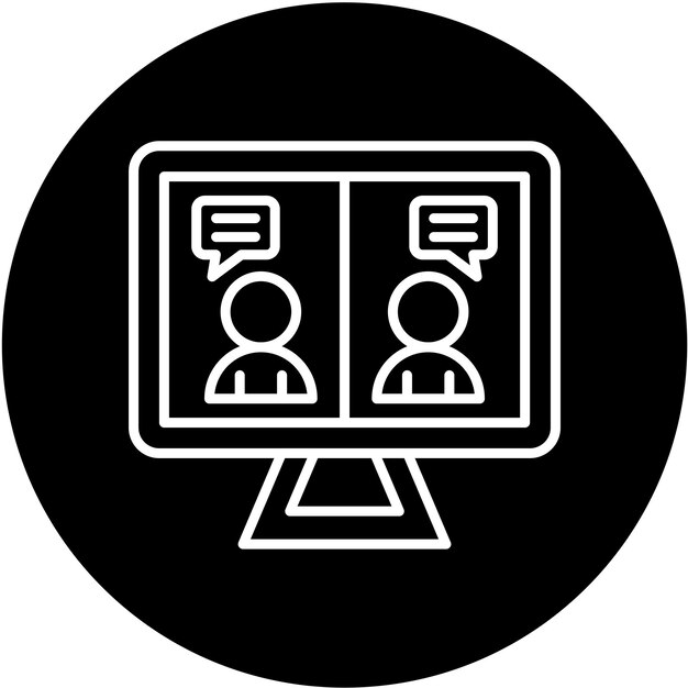 Vector Design Live Interview Icon Stijl