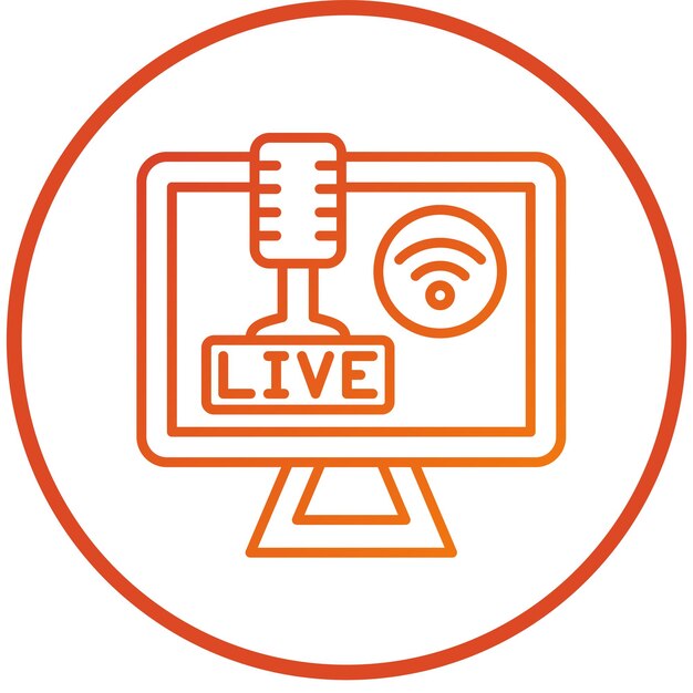 Vector vector design live podcast icon stijl