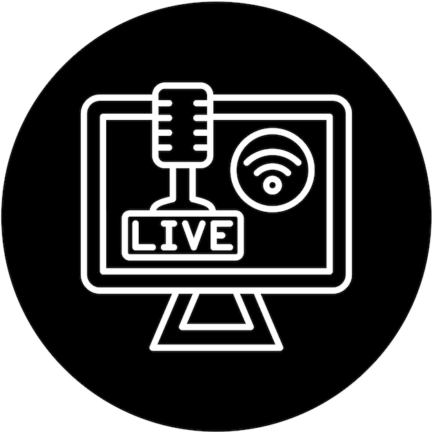 Vector vector design live podcast icon style