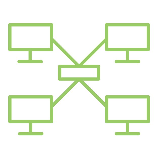 터 디자인 로컬 네트워크 아이콘 스타일