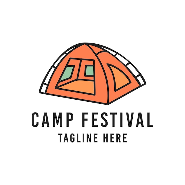 Vector design of logo of tent