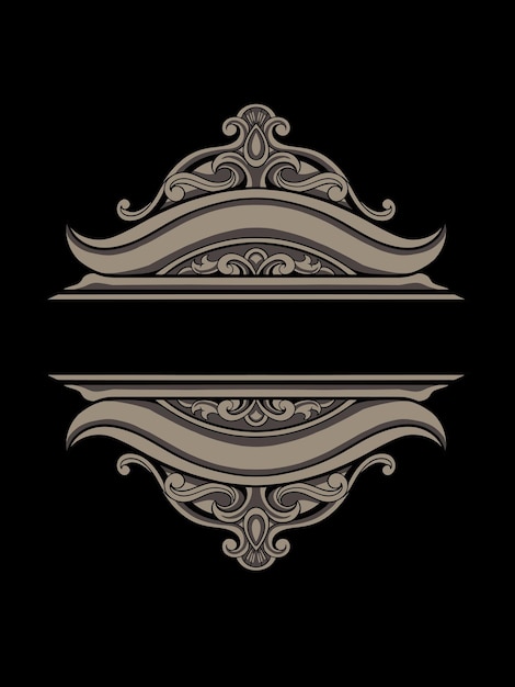 Vector design logo typografie klassieke en retro carving ornamenten bewerkbare kleur