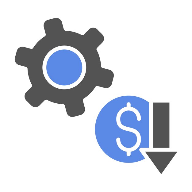 Vector Design Low Startup Cost Icon Style (Vectorontwerp met lage opstartkosten)
