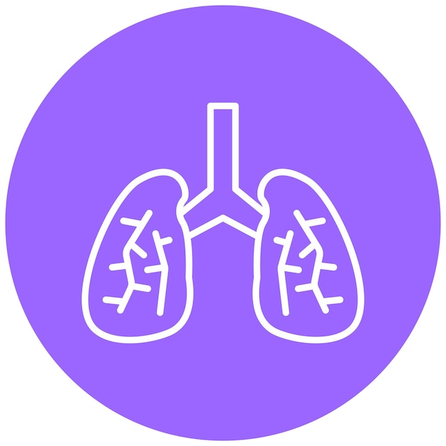 Vettore stile delle icone dei polmoni a progettazione vettoriale