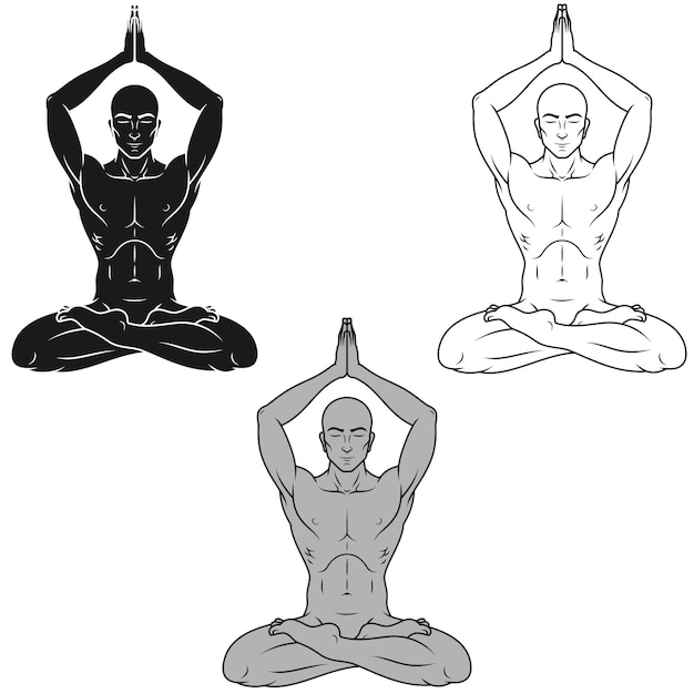 Vector vector design of man doing yoga