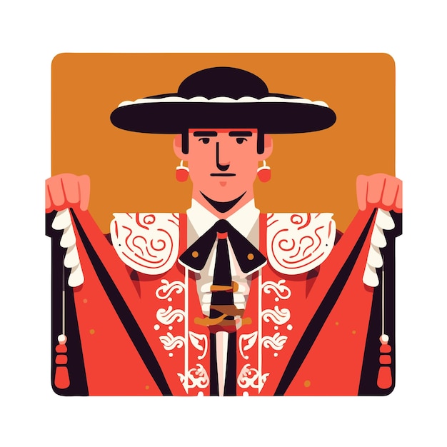 Vector vector design of matador figure in typical clothing