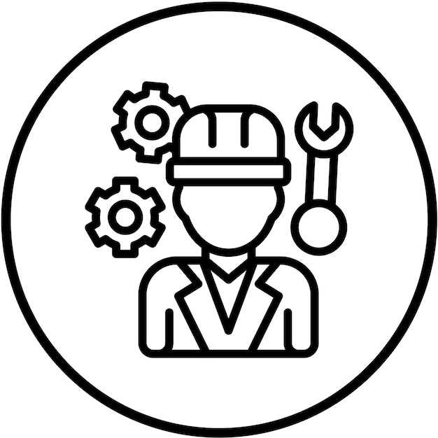 Vector Design Mechanical Engineer Icon Stijl