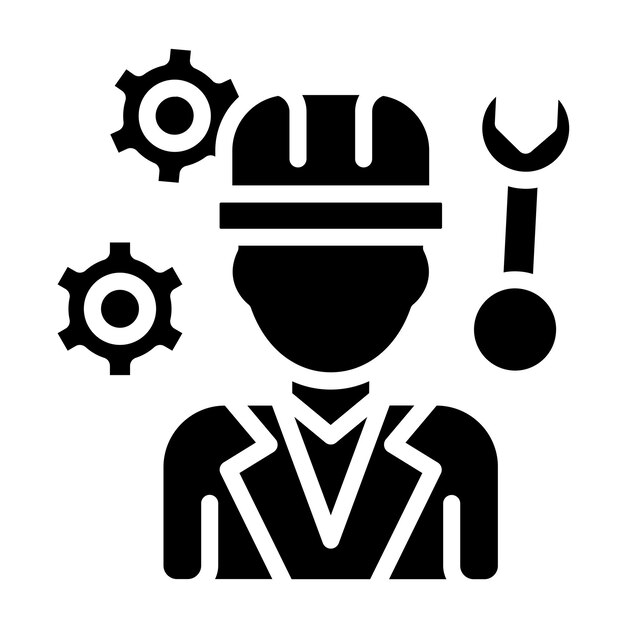 Vector Design Mechanical Engineer Icon Stijl