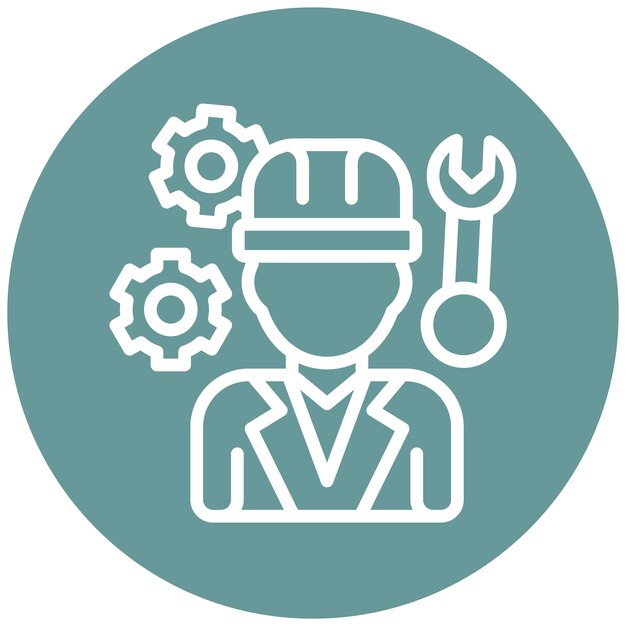 Vector Design Mechanical Engineer Icon Stijl