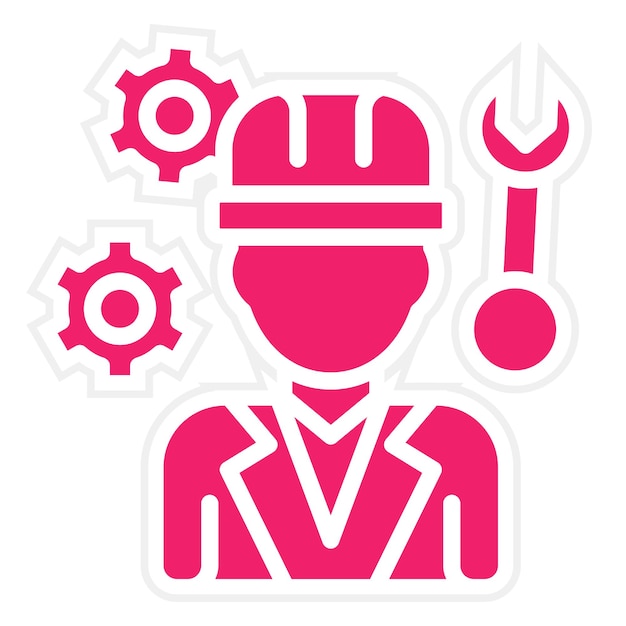 Vector Design Mechanical Engineer Icon Stijl