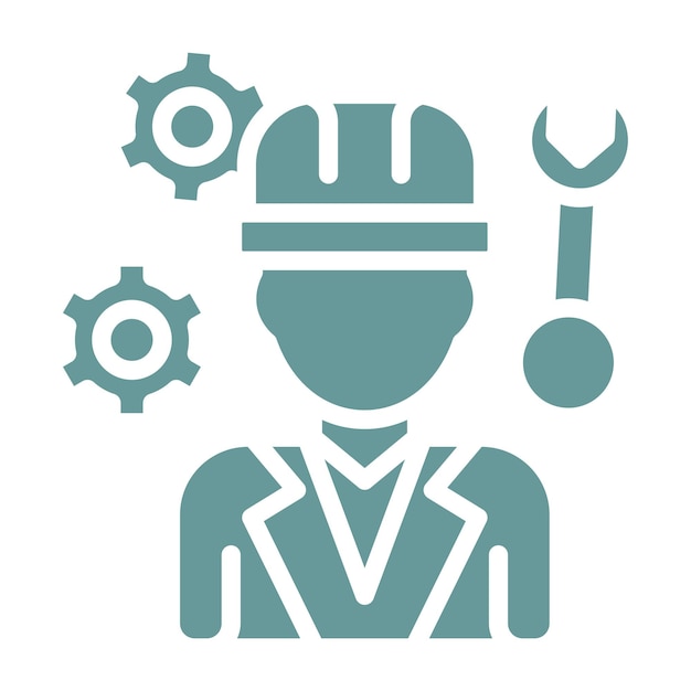 Vector Design Mechanical Engineer Icon Stijl
